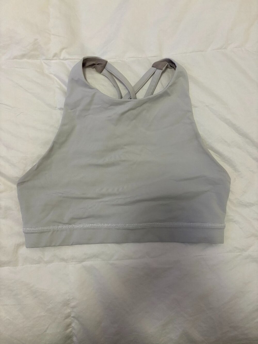 Lululemon High-Neck Cross-Back Sports Bra White